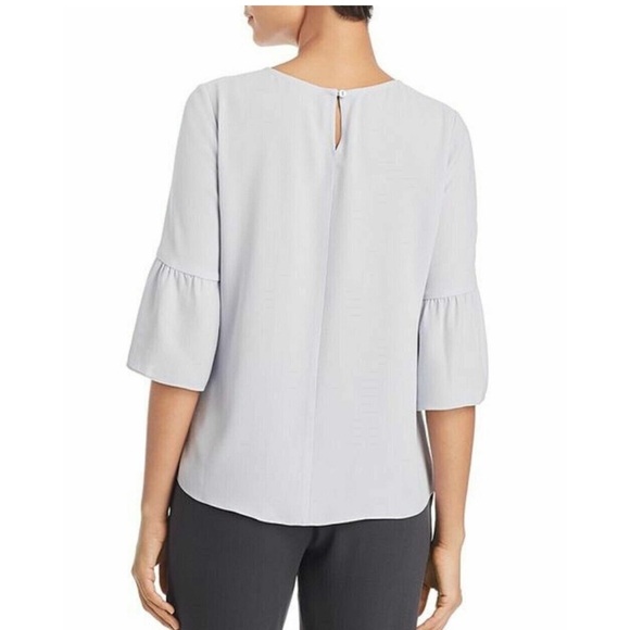 Eileen Fisher Silk Georgette Crepe Bell 3/4 Sleeve Top Blouse Size XS Black EUC - Picture 5 of 7